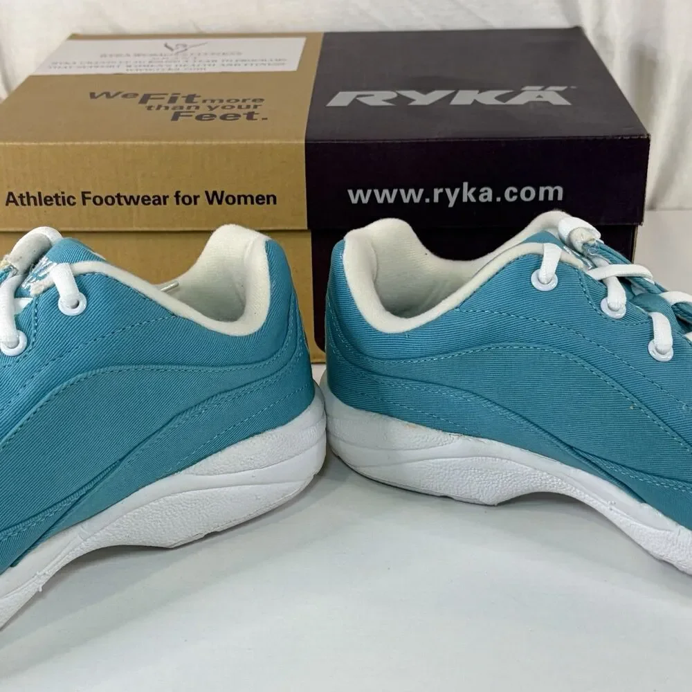 Ryka Catalyst Canvas Blue Women 8W Sneakers Walking Shoes Nitacel NIB Support